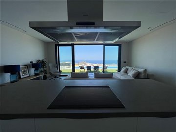 Enticing Luxury Villas In Bodrum For Sale - View from kitchen to lounge and stunning views