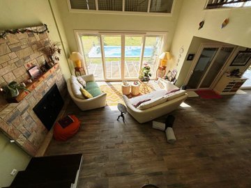 Serene Dalyan Duplex Villa For Sale - View over lounge from the gallery