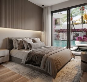 Striking Investment Properties In Antalya For Sale - Double bedroom with views of the complex