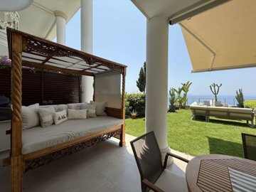 Luxurious Seafront Property For Sale In Kadikalesi, Bodrum - Terrace out to the garden