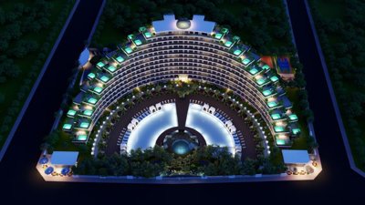 Ultra-Modern Investment Properties For Sale In Altintas, Antalya - Night view over the complex