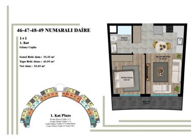 Ultra-Modern Investment Properties For Sale In Altintas, Antalya - Second option with a balcony