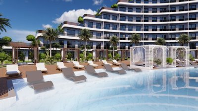 Ultra-Modern Investment Properties For Sale In Altintas, Antalya - Large communal pool and terraces