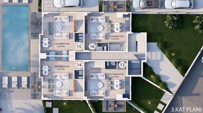 Duplex Property Investments For Sale In Fethiye Town - First floor layout plan