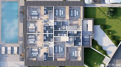Duplex Property Investments For Sale In Fethiye Town - Upper floor layout plan