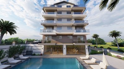 Duplex Property Investments For Sale In Fethiye Town - Communal terraces and pool