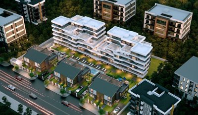 Investment Properties For Sale In Antalya - Arial view over the luxury complex