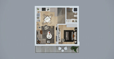 Notable Investment Properties For Sale In Antalya - One bedroom interior plan