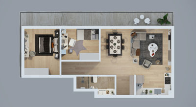 Notable Investment Properties For Sale In Antalya - Two bedroom interior plan