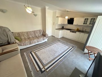 Furnished Didim Apartment On A Complex For Sale In Hisar - Lounge and kitchen