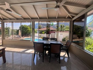 Tranquil Dalyan Villa For Sale In Ortaca - Enclosed terrace for dining