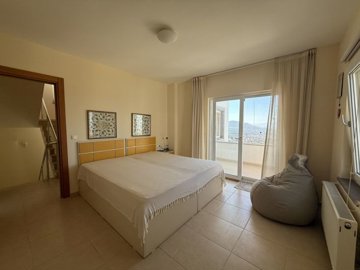 Sea View Triplex Bodrum Villa For Sale In Koyunbaba, Gumusluk - Second bedroom with balcony