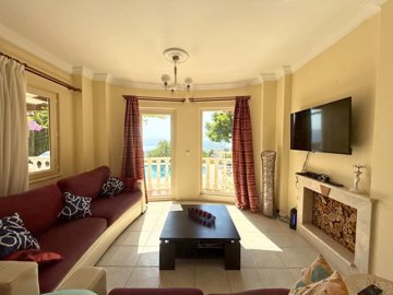 Spectacular Bodrum Villa With A Private Pool For Sale In Bogazici, Milas - Lounge with fireplace