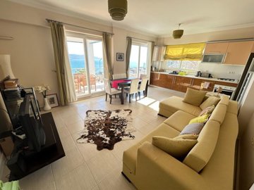 Sea View Apartment For Sale In Didim - View from the lounge to the kitchen