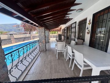 Attractive Detached Property For Sale In Dalyan, Mugla - Poolside balcony from the living space
