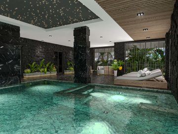 Indulgent One Bedroom Apartment For Sale In Alanya – Luxury indoor pool