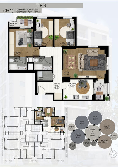 Image No.3-3 Bed Apartment for sale