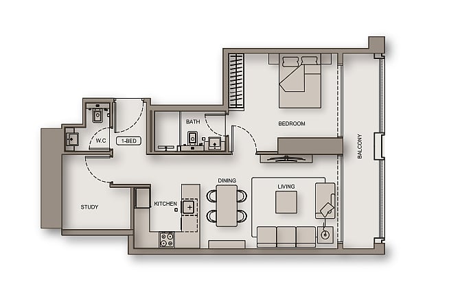 Image No.12-1 Bed Apartment for sale