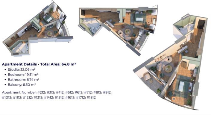 Image No.12-1 Bed Studio for sale