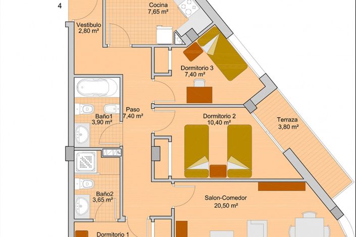 Image No.34-3 Bed Apartment for sale