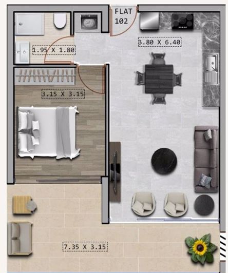 Image No.12-1 Bed Apartment for sale