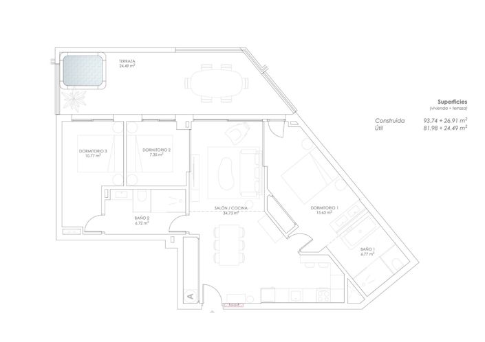 Image No.22-3 Bed Apartment for sale