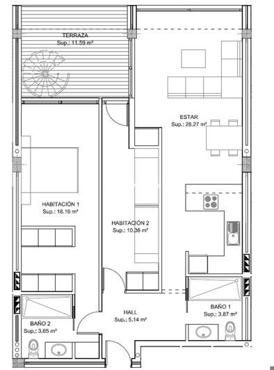 Image No.26-2 Bed Penthouse for sale