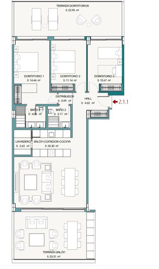 Image No.19-3 Bed Apartment for sale