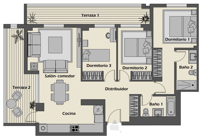Image No.34-3 Bed Apartment for sale